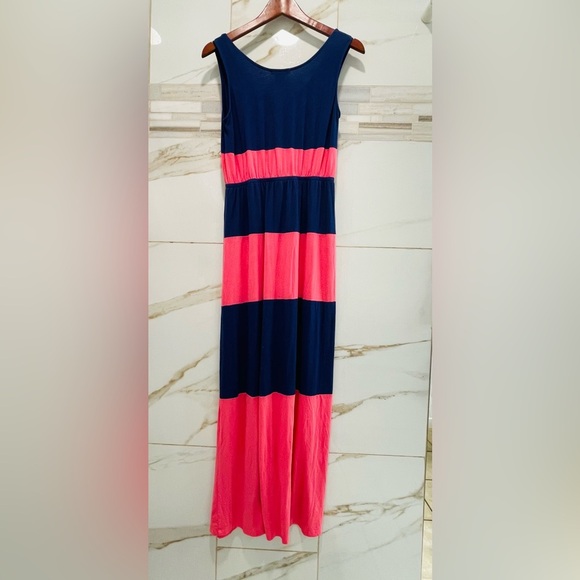 Timing Royal Blue pink Rayon Blend sleeveless maxi dresses Women’s M - Picture 6 of 8